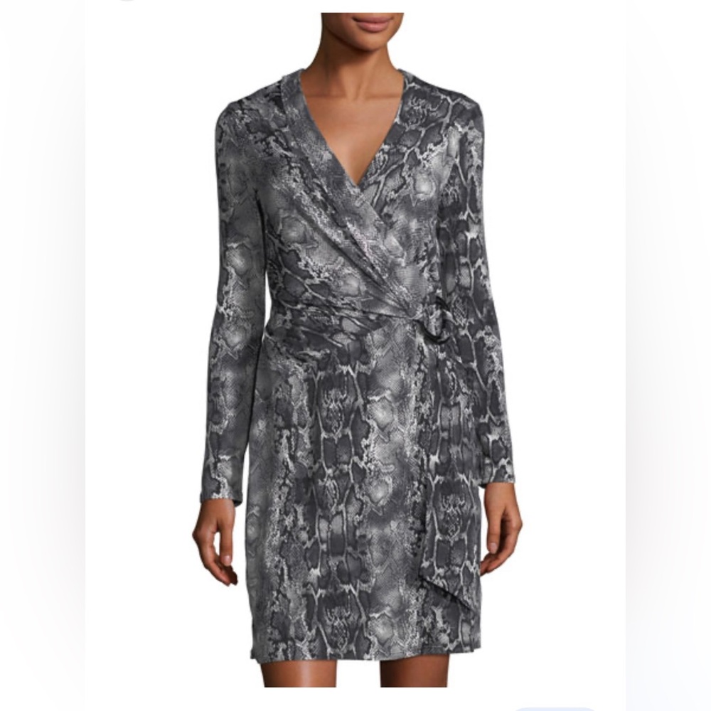 Laundry by Shelli Segal stretchy snakeskin wrap dress